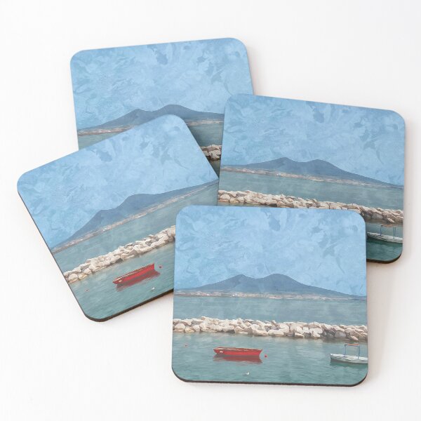 Item preview, View of Mount Vesuvius from the port of Naples in watercolor designed and sold by Intermundium.