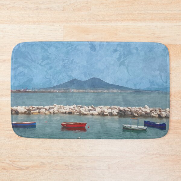 Item preview, View of Mount Vesuvius from the port of Naples in watercolor designed and sold by Intermundium.