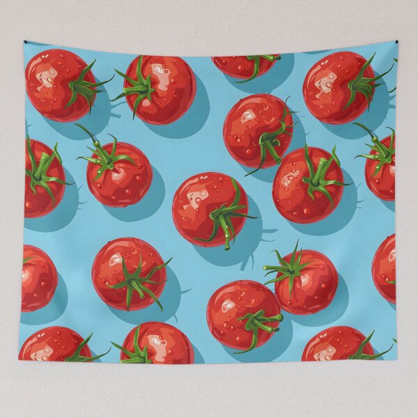 Item preview, Blue Horizon Harvest: Tomatoes in Tranquil Hues designed and sold by PixelCatalyst.