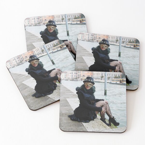 Item preview, Steampunk girl poses in Venice canals designed and sold by EpicVistas.
