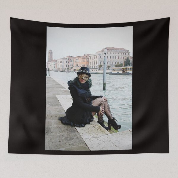 Item preview, Steampunk girl poses in Venice canals designed and sold by EpicVistas.