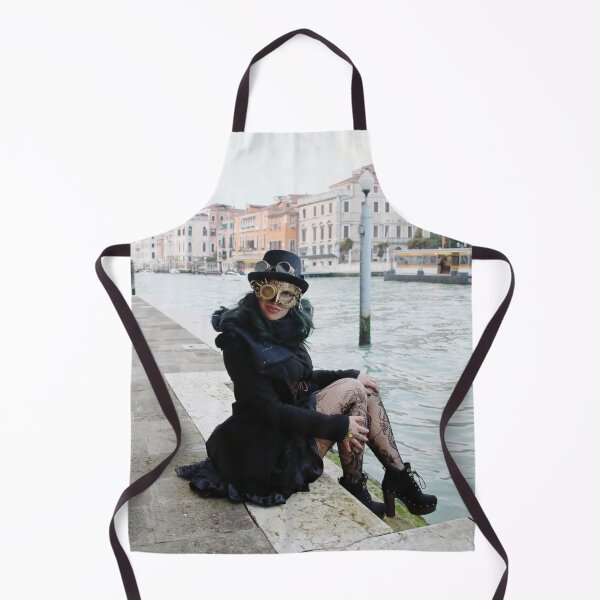 Item preview, Steampunk girl poses in Venice canals designed and sold by EpicVistas.