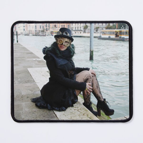 Item preview, Steampunk girl poses in Venice canals designed and sold by EpicVistas.