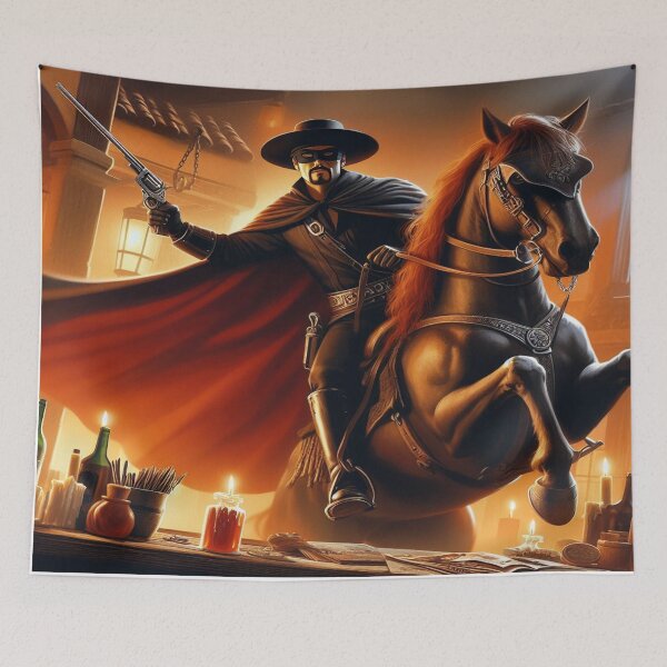 Item preview, Zorro with his horse designed and sold by Expressions-Sel.
