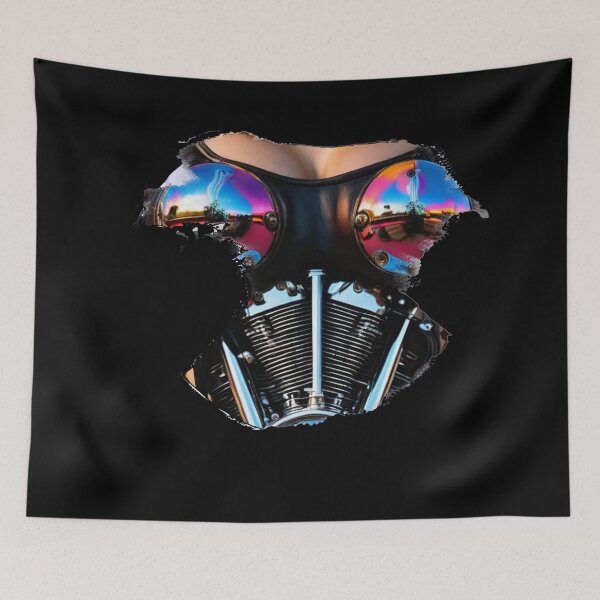 Item preview, Big V-Twin Motorcycle Engine Female Body Ripped Open Shirt designed and sold by shutterrudder.