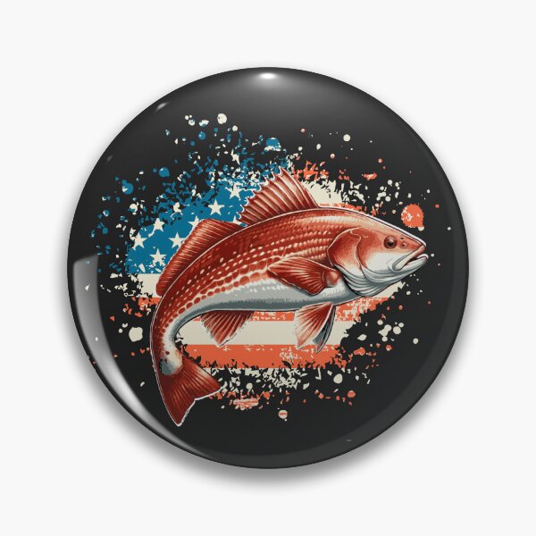 Item preview, Redfish against the backdrop of the American flag designed and sold by WildPalette-Art.