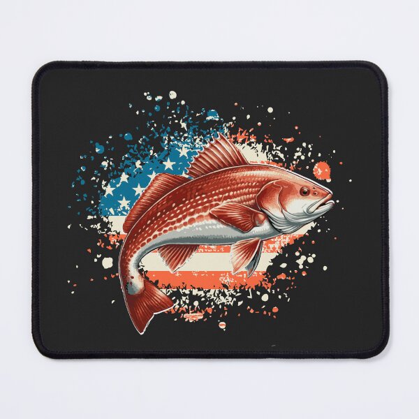 Item preview, Redfish against the backdrop of the American flag designed and sold by WildPalette-Art.
