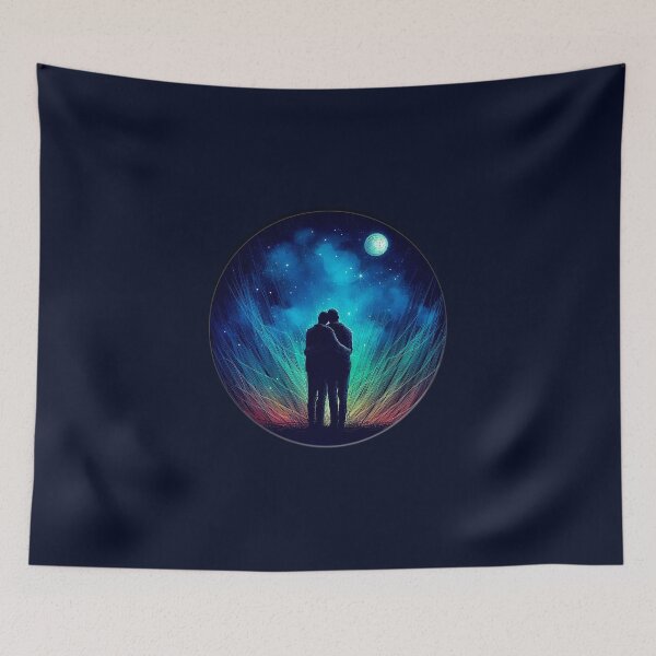 Item preview,  Love is Love-two man-night landscape-under the moonlight 4 designed and sold by DesignAnother.
