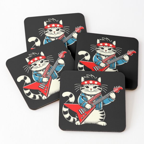 Artikelvorschau, Cat Playing Electric Guitar Rock Music Funny Cat entworfen und verkauft von KsuAnn.