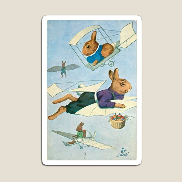 Item preview, Vintage Easter Card from Tuck Postcards (1900s) - Flying Bunnies delivering Easter eggs designed and sold by Douglas E. Welch Design and Photography.