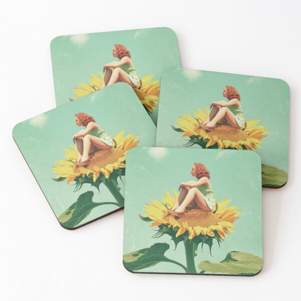 Item preview, Girl in a giant sunflower, retro vibes designed and sold by Plant-shop.