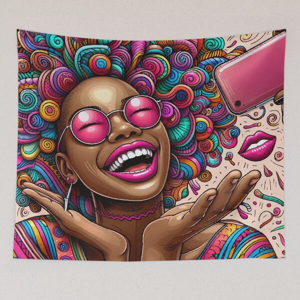 Item preview, Selfie in the Whirlwind of Colors designed and sold by Gacram.
