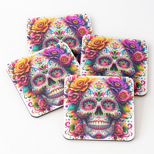 Item preview, Festive Sugar Skull Blossoms designed and sold by TrulyBlessedLLC.