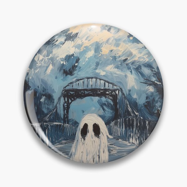 Item preview, Ghost on Goatman's Bridge/Old Alton Bridge Oil Painting designed and sold by NessasSpookyArt.