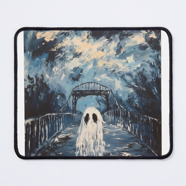 Item preview, Ghost on Goatman's Bridge/Old Alton Bridge Oil Painting designed and sold by NessasSpookyArt.