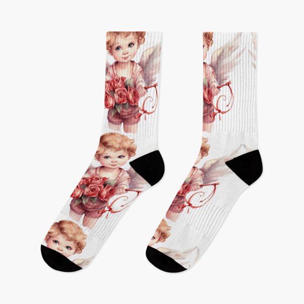 Item preview, Baby Angel Valentines day watercolor illustration designed and sold by Createya.