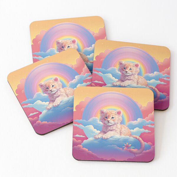 Item preview, Mystical Mane: Y2K Rainbow Albino Lion Cub Apparel and Accessories - Roar into Whimsical Elegance! designed and sold by ChromaKins.