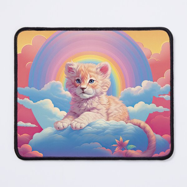 Item preview, Mystical Mane: Y2K Rainbow Albino Lion Cub Apparel and Accessories - Roar into Whimsical Elegance! designed and sold by ChromaKins.