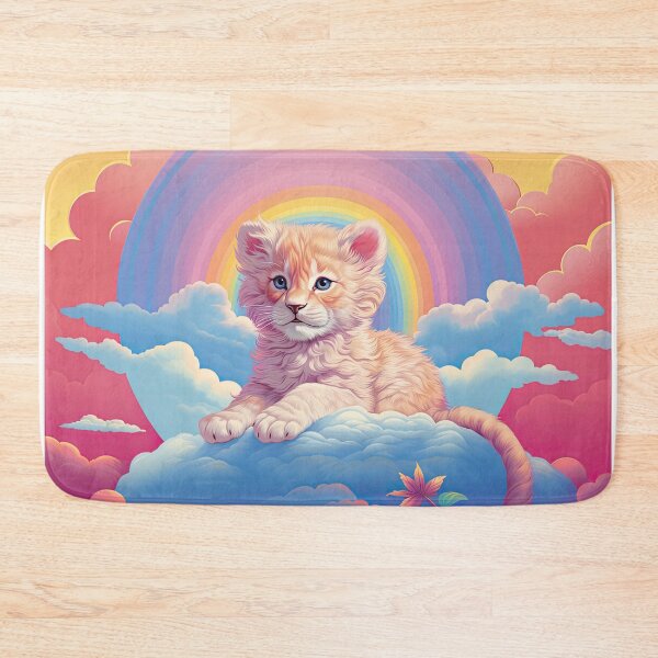 Item preview, Mystical Mane: Y2K Rainbow Albino Lion Cub Apparel and Accessories - Roar into Whimsical Elegance! designed and sold by ChromaKins.