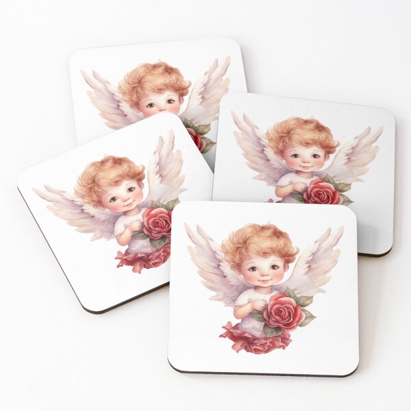 Aperçu de l'œuvre Illustration aquarelle de bébé ange Saint Valentin créée et vendue par Createya.