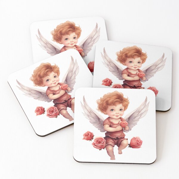 Aperçu de l'œuvre Illustration aquarelle de bébé ange Saint Valentin créée et vendue par Createya.