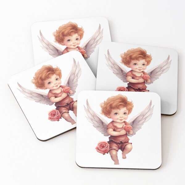 Aperçu de l'œuvre Illustration aquarelle de bébé ange Saint Valentin créée et vendue par Createya.