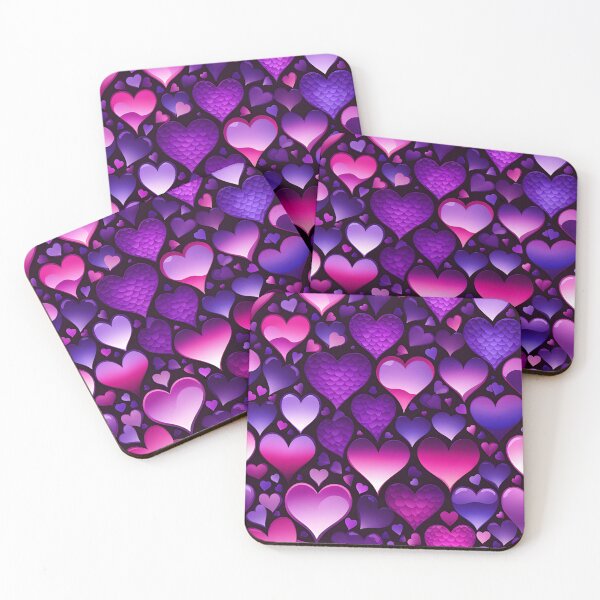 Item preview, Valentine's Day Purple Pink Hearts Pattern 01 designed and sold by Artekinium.