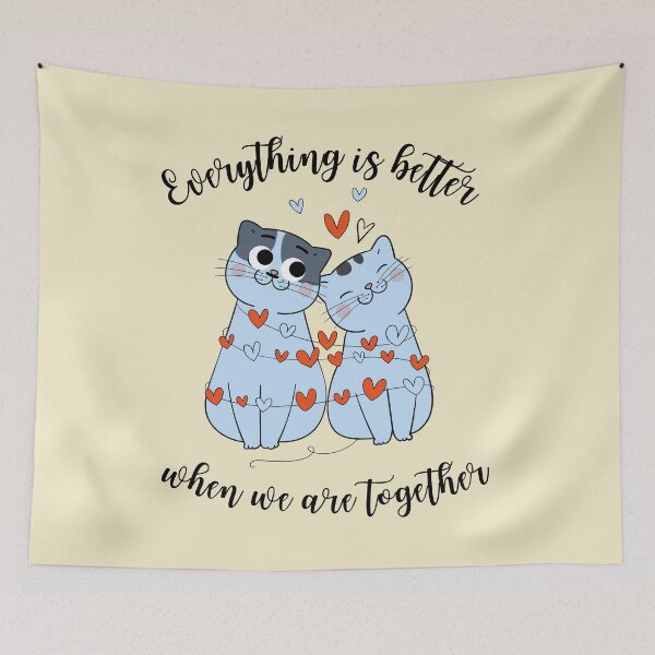 Item preview, Cute Cats Couple Valentine 3 with cream bg designed and sold by mndesignworx.