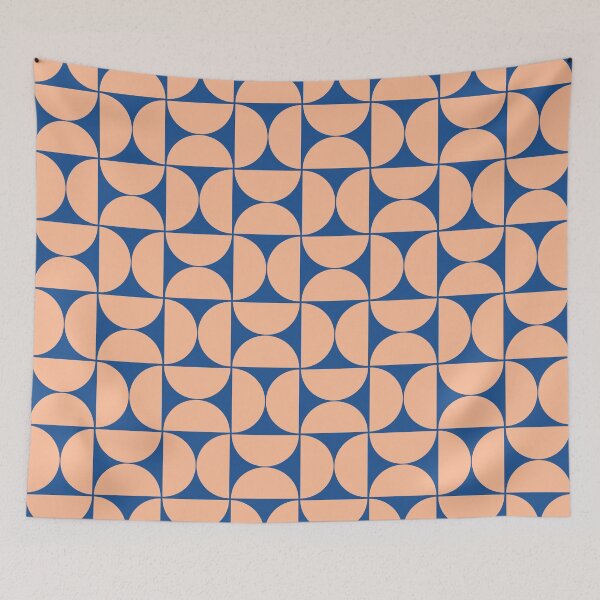 Item preview, Mid-Century Modern Pattern No.78 Mini - Nautical Blue and Peach Fuzz designed and sold by Zoltan Ratko.