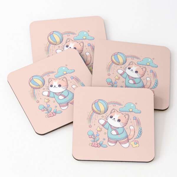 Item preview, Cat playing volleyball  designed and sold by Hania777.