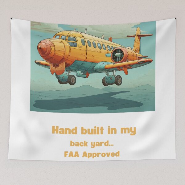 Item preview, Cartoon Hand Built Airplane In My Back Yard designed and sold by clecticuk.