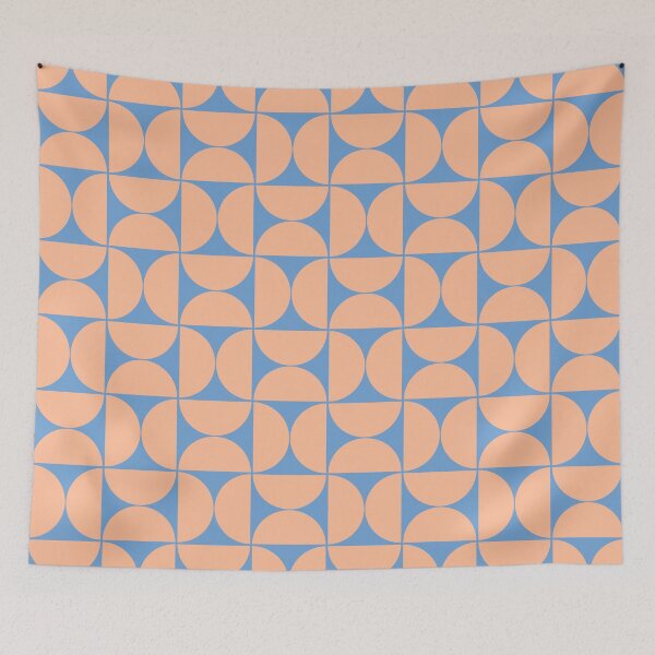 Item preview, Mid-Century Modern Pattern No.79 Mini - Little Boy Blue and Peach Fuzz designed and sold by Zoltan Ratko.