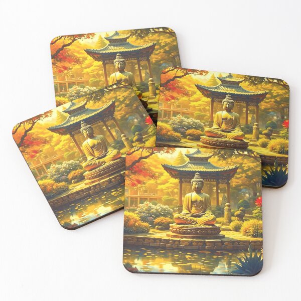 Item preview, Buddha Golden Statue in Asian Koi Pond Garden designed and sold by HippieFarms11.