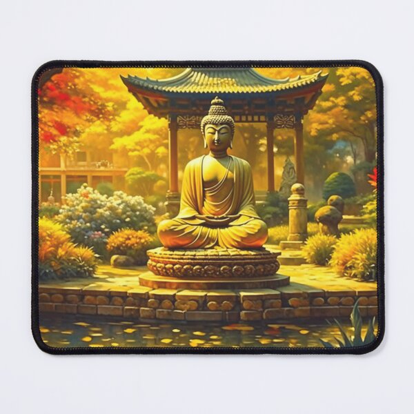 Item preview, Buddha Golden Statue in Asian Koi Pond Garden designed and sold by HippieFarms11.