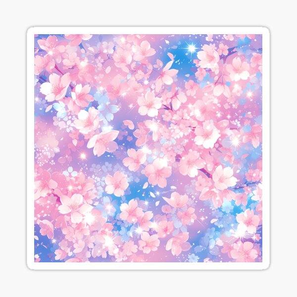 Vista previa del artículo con la obra «Composición de flores de anime, tema floral, patrón sin costuras», diseñado y vendido por patternicco.