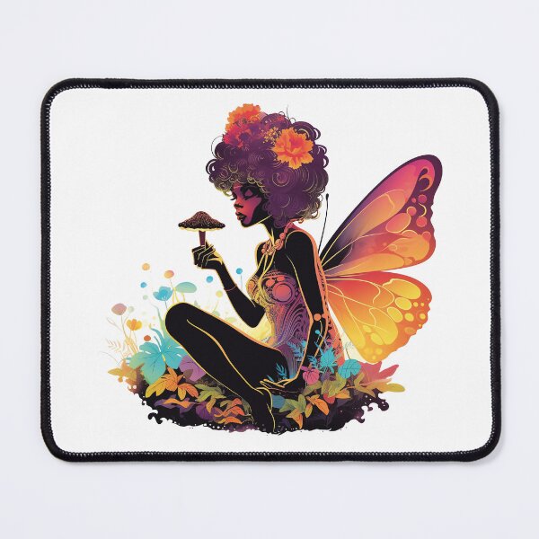Item preview, African American Fairy in a mushroom / Mythical being designed and sold by Krasnovaovaova.