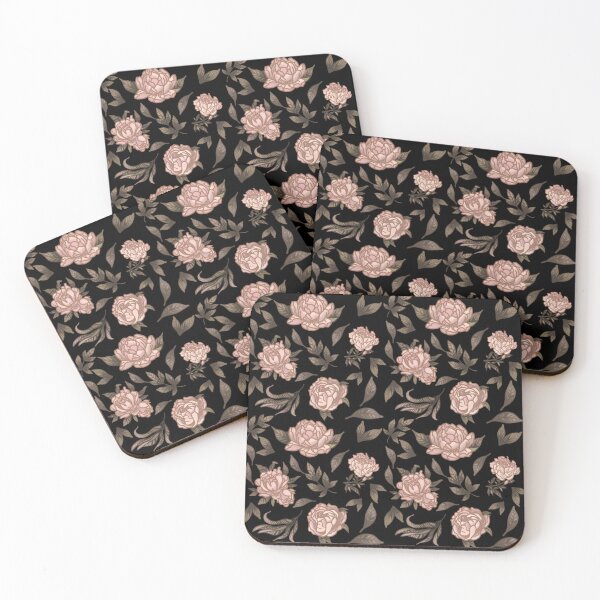 Item preview, The Peony pattern 1 black designed and sold by AnnCamellia.