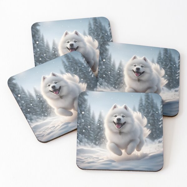 Item preview, A Cute Samoyed Playing In The Snow designed and sold by MoriFantasy.