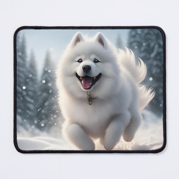 Item preview, A Cute Samoyed Playing In The Snow designed and sold by MoriFantasy.