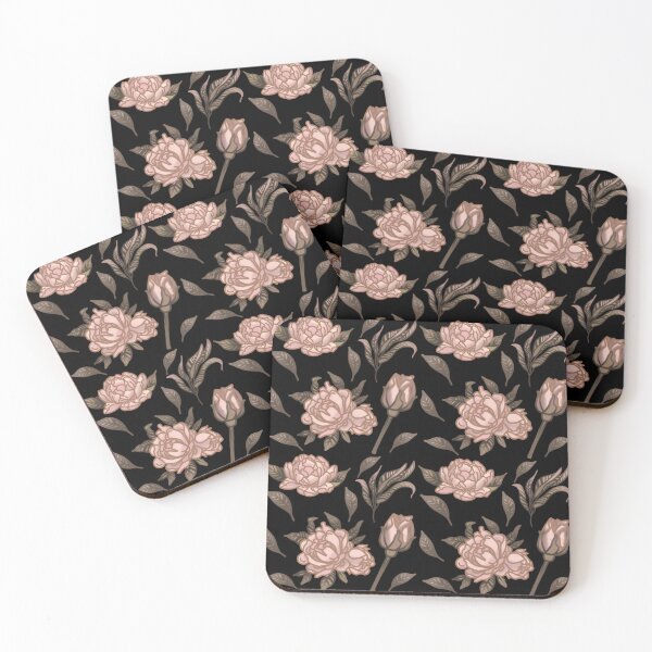 Item preview, The Peony pattern 8 black designed and sold by AnnCamellia.