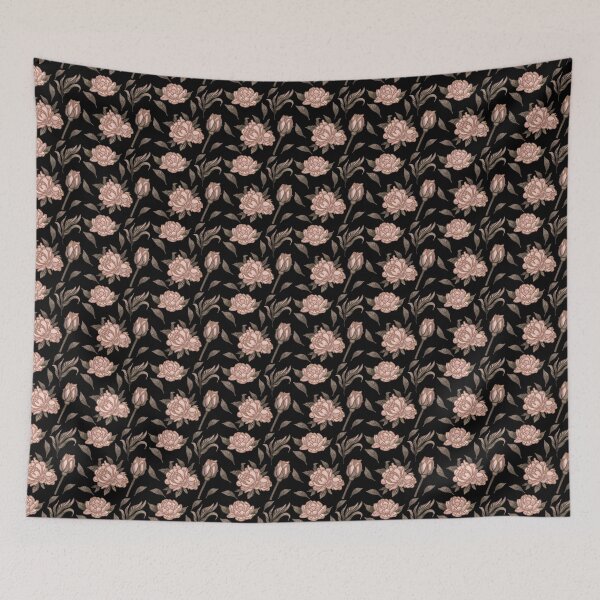 Item preview, The Peony pattern 8 black designed and sold by AnnCamellia.
