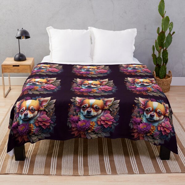 Item preview, Floral Whimsy: Chihuahua Charm Amidst Blooms Digital Art designed and sold by WASABIgreen.