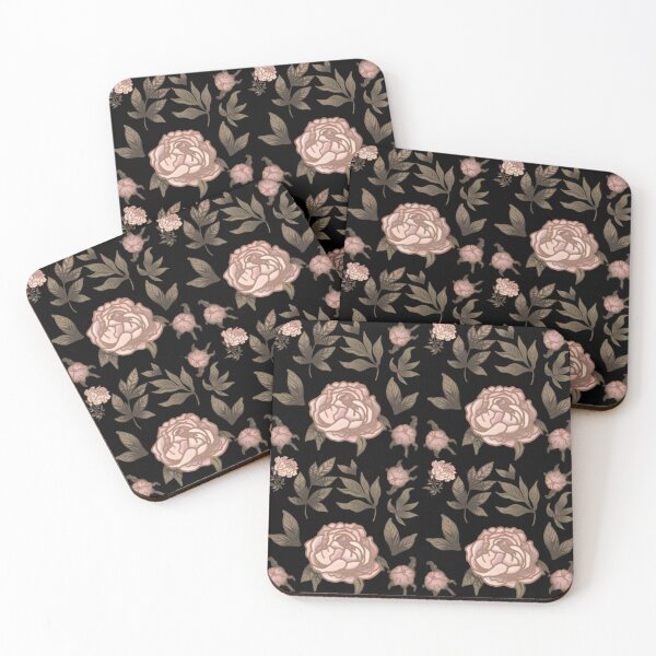 Item preview, The Peony pattern 9 black designed and sold by AnnCamellia.