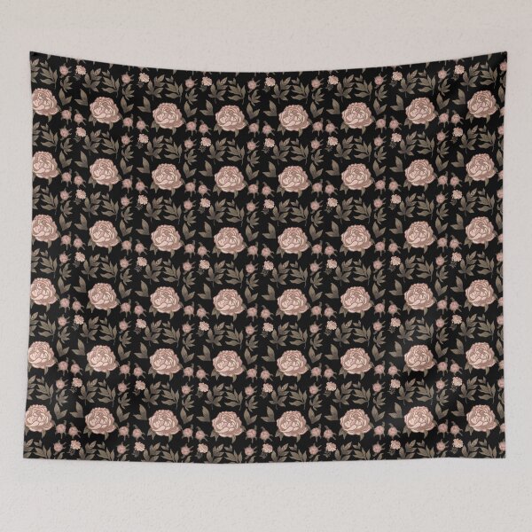 Item preview, The Peony pattern 9 black designed and sold by AnnCamellia.