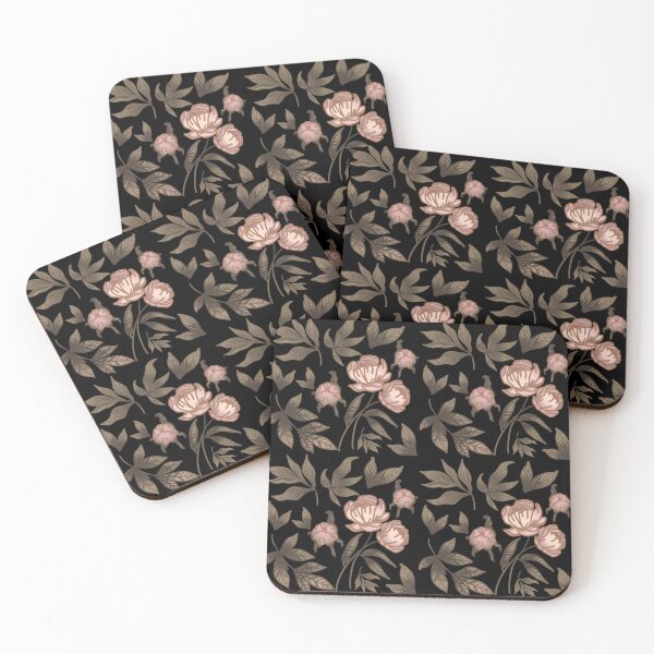 Item preview, The Peony pattern 10 black designed and sold by AnnCamellia.