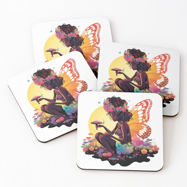 Item preview, African American Fairy in a mushroom designed and sold by Krasnovaovaova.