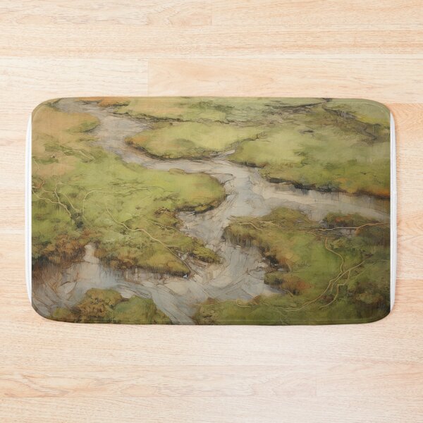 Item preview, Faded river with moss - Acrylic abstract landscape painting designed and sold by TheArtistOf2022.
