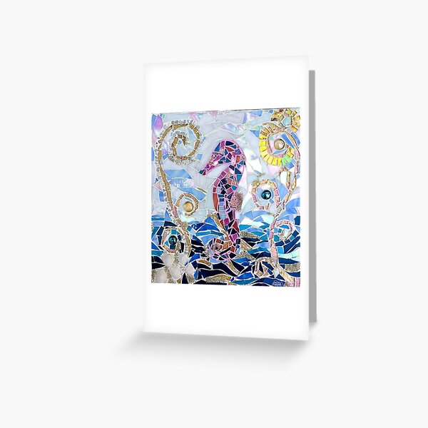 Seahorse Mosaic Greeting Card
