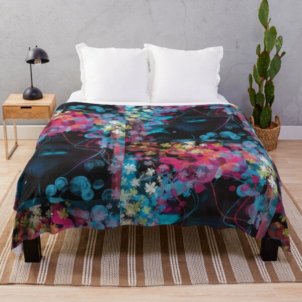 Artikelvorschau, Wandkunstdruck – Gemälde einer wunderschönen Girl Warrior-Super-Frau – FUTURE IS BRIGHT – florales malerisches Design entworfen und verkauft von navitalidesign.