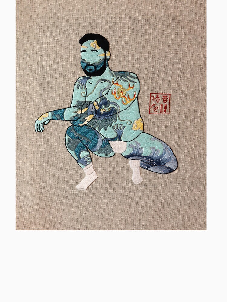 Thumbnail 7 of 7, Classic T-Shirt, Year of the Dragon (linen texture) designed and sold by CheckHIMOut.